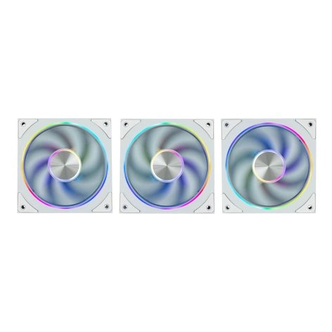 Вентилятор Eurocase EU-FN120ARGB_8+18 Kit WH C120XH White / Fan Kit 3 in 1,3*120 ARGB fans 4pin PWM+AURA 5V3pin female and male connector