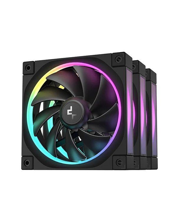 Вентилятор DEEPCOOL FL12-3 in 1 120x120x25мм (PWM, ARGB, черный, 500-2150об/мин) Color Box