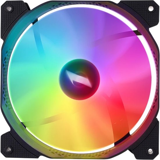 Вентилятор 1STPLAYER F1-Plus Black (F1-Plus-BK-3P) / 140mm FRGB 3pin 12V 900rpm 46.69cfm 21dBA / Bulk