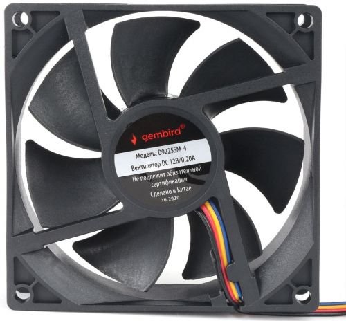 Вентилятор для корпуса Gembird (D9225SM-4) 92x92x25, втулка, 4 pin, провод 30 см
