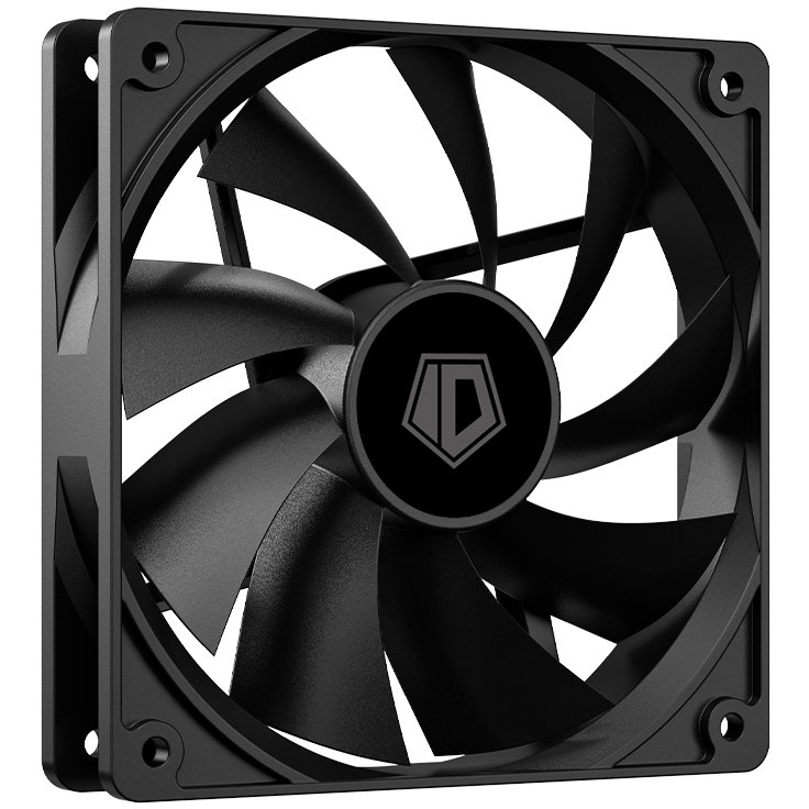 Вентилятор ID-COOLING XF-120-K 120x120x25мм (PWM, Low Noise, резиновые углы, 700-1800об/мин, черный) BOX