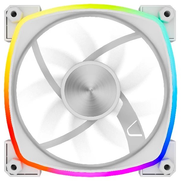 Вентилятор Powercase (M55-12W ARGB) White 120x120x25мм (PWM, 4pin PWM (M+F)+ 3pin ARGB (M+F), 600-1800 об/мин) Bulk