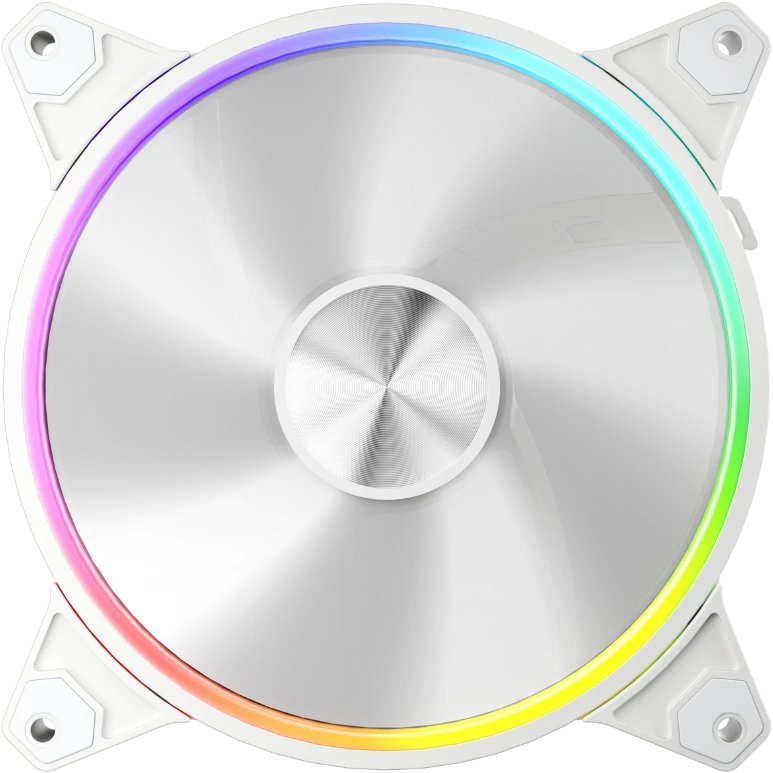 Вентилятор 1STPLAYER FO7R-14 White (FO7R-14-WH) / 140mm Reverse ARGB 3pin 5V PWM 4pin 12V 700-1800rpm 76.25cfm 36.64dBA / Bulk
