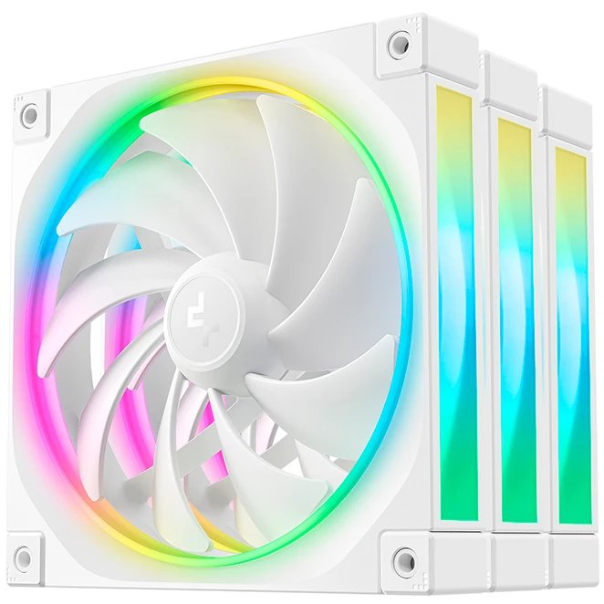 Вентилятор DEEPCOOL FL14 WH-3 in 1 140x140x25мм (PWM, ARGB, белый, 500-1700об/мин) Color Box