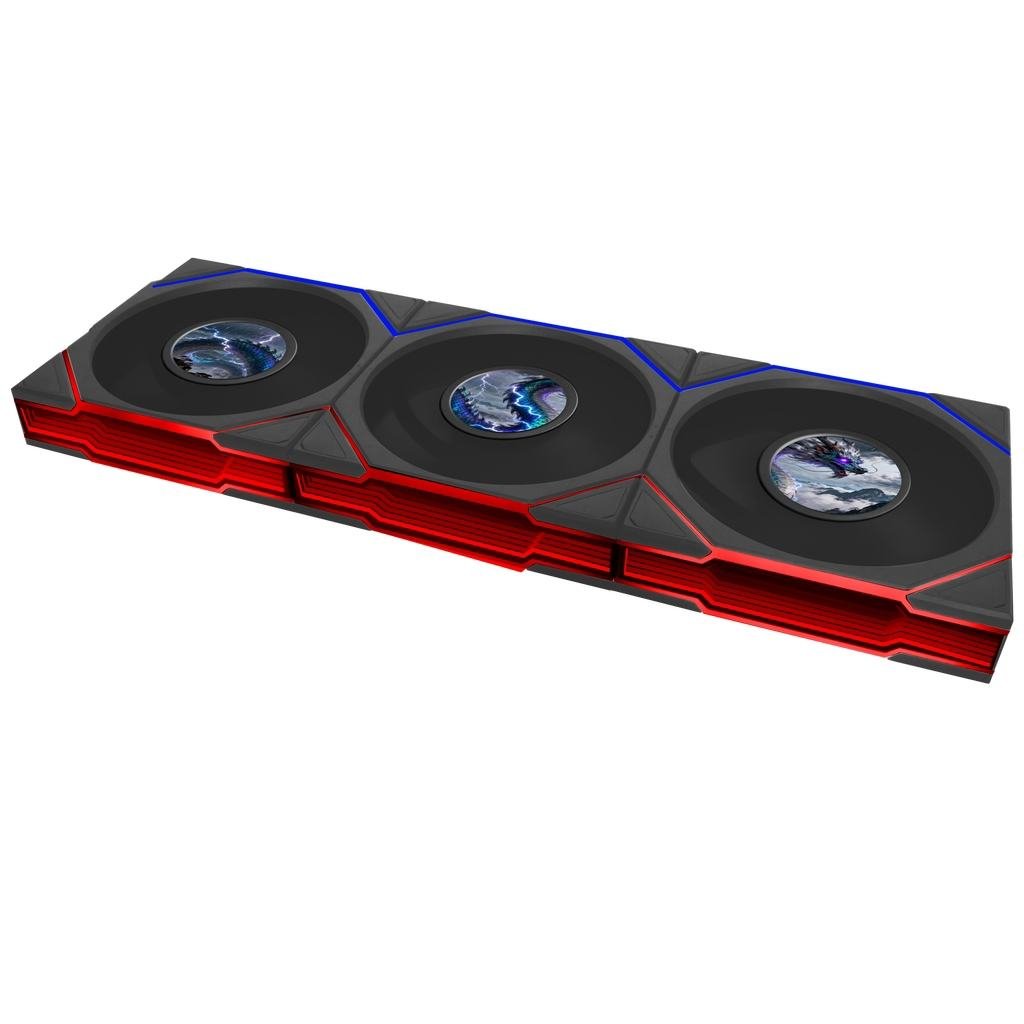 Комплект вентиляторов (3шт.) Lian Li Uni Fan TL LCD Flex 120 / 12TLLCD1F3B Black (G9F.12TLLCD1F3B.R0) / 120x124x28мм (PWM, ARGB, 1900 об/минa)
