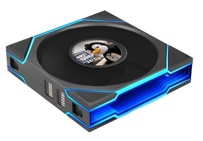 Вентилятор Lian Li Uni Fan TL LCD Flex 120 / 12TLLCD1F1B Black (G9F.12TLLCD1F1B.R0) / 120x124x28мм (PWM, ARGB, 1900 об/мин (Max.), 27dBa)