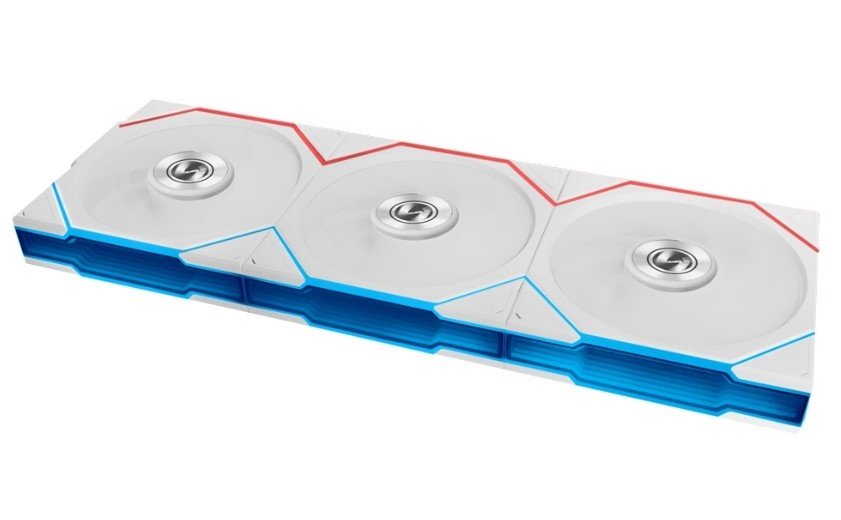 Комплект вентиляторов (3шт.) Lian Li Uni Fan TL Flex 120 Reverse Blade / 12RTL1F3W White (G9F.12RTL1F3W.R0) / 120x124x28мм (PWM, ARGB)