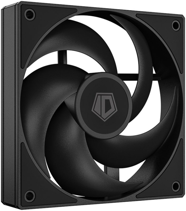 Вентилятор ID-COOLING AS-120-K 120x120x25мм (PWM, резиновые углы, черный, 300-2000об/мин, супертихий) Box
