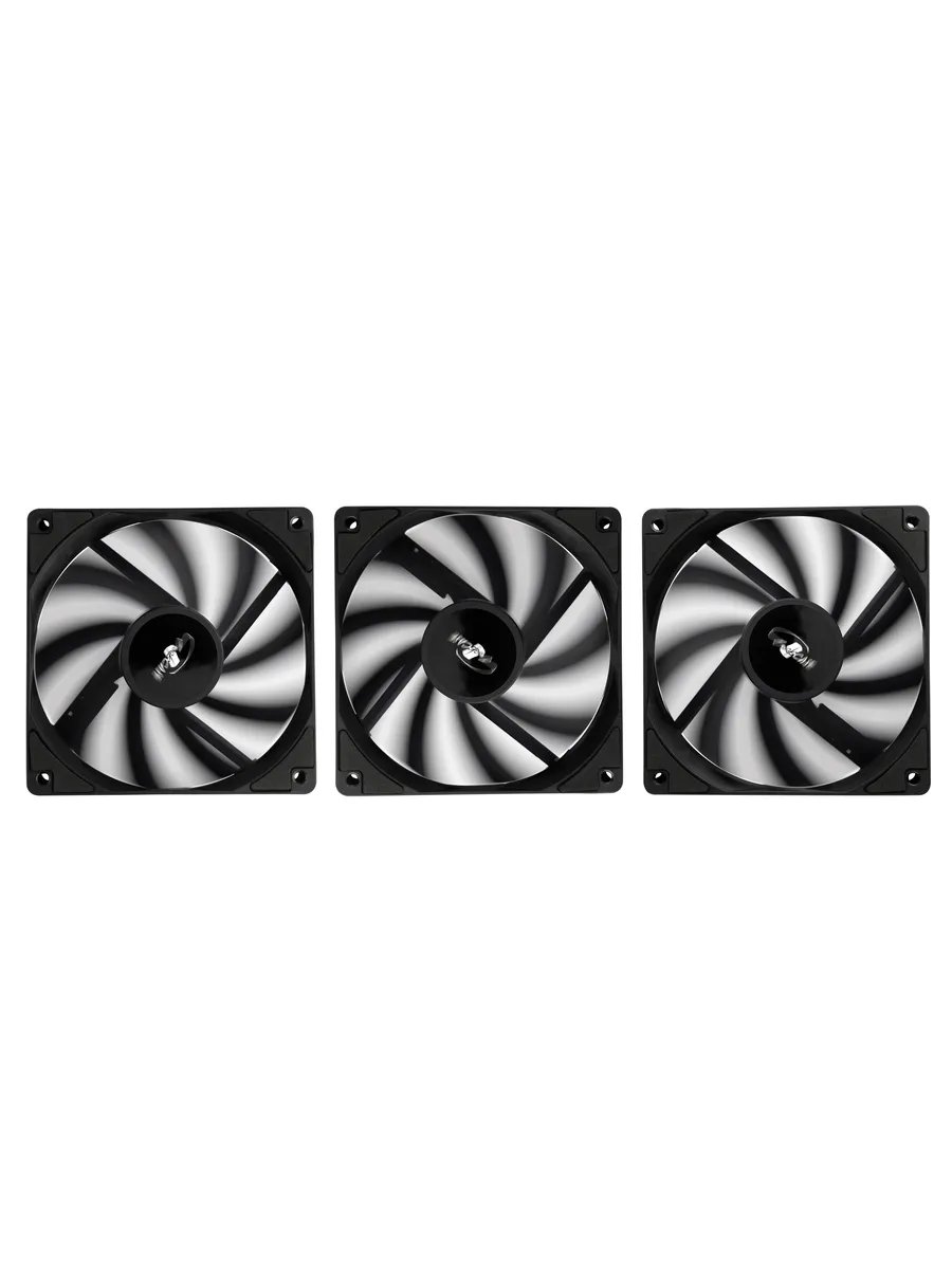 Вентилятор Eurocase EU-FN120WL001 BL YF1202A Black,120 black fan 4pin PMW female and male connector with brown box,3pcs in big brown box