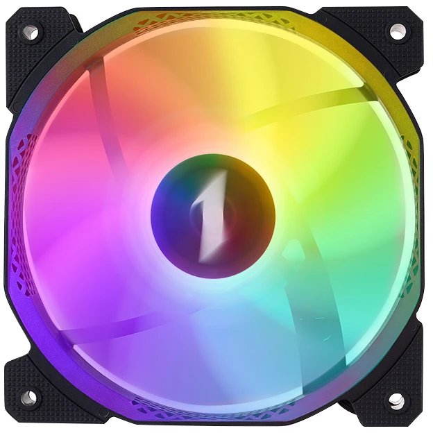 Вентилятор 1STPLAYER F1R Black (F1R-BK-3P) / 120mm Reverse FRGB 3pin 12V 1100rpm 38.98cfm 21.97dBA / Bulk