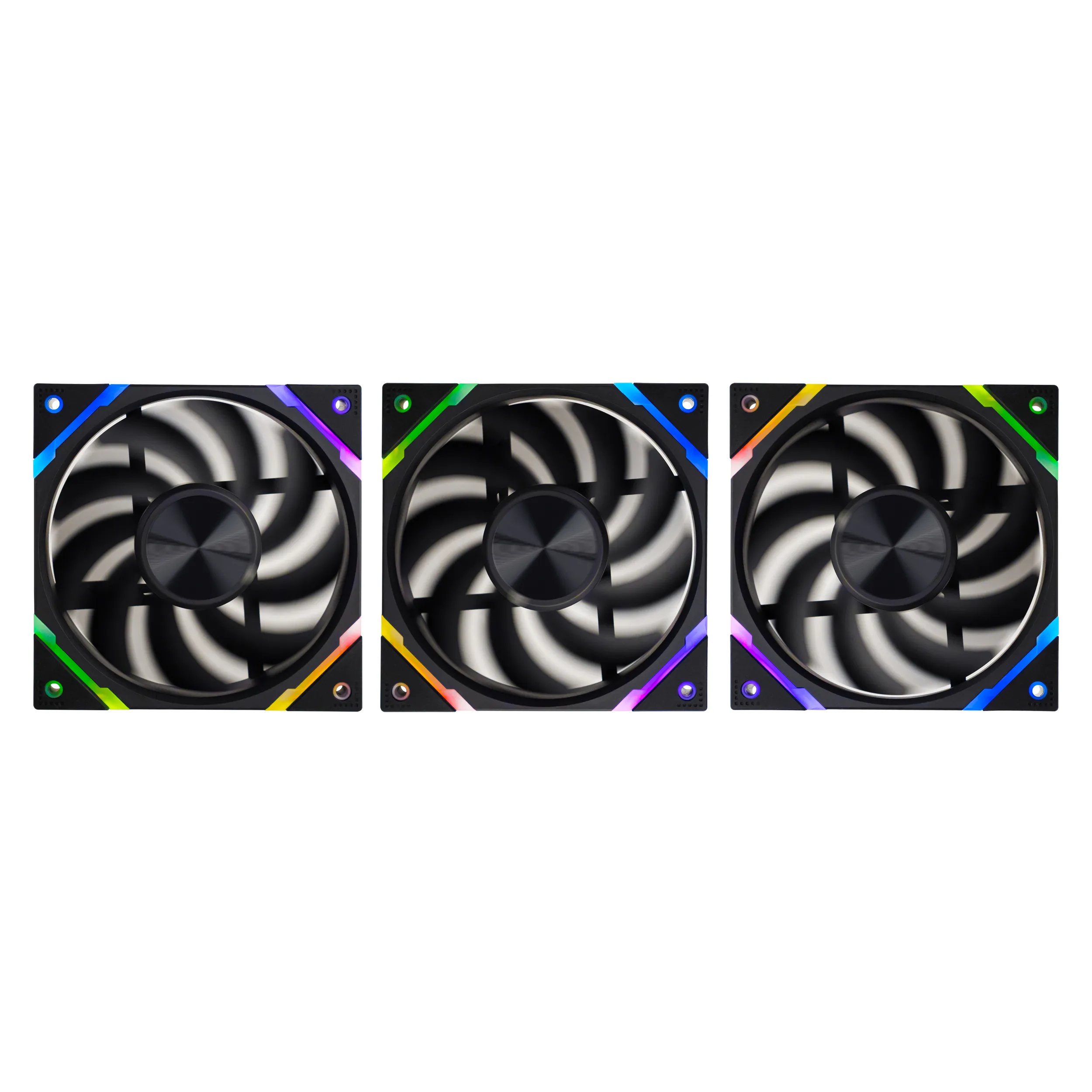 Вентилятор Eurocase EU-FN120ARGB_12 BL YH1225 Black,120 ARGB fan 3pin+AURA 5V3pin female and male connector with brown box,3pcs