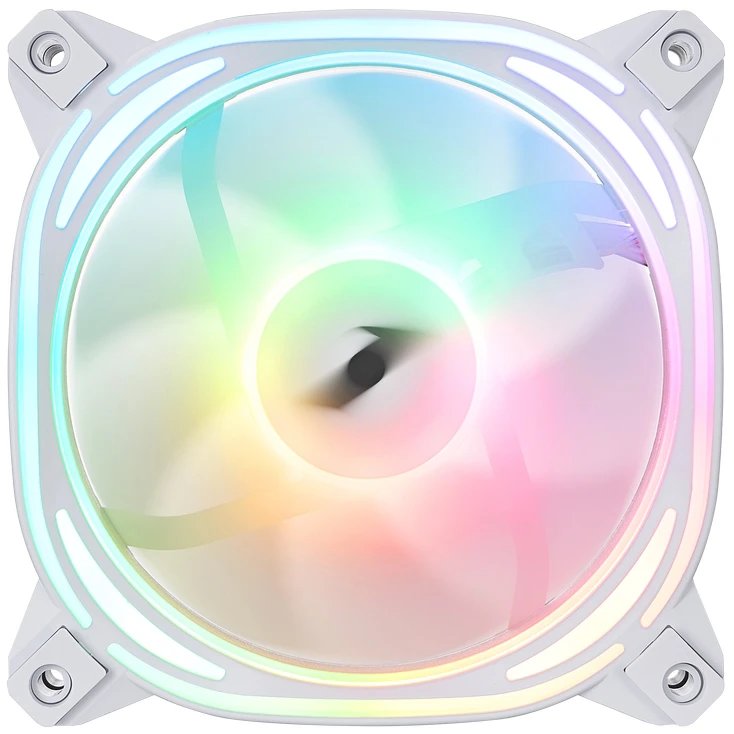 Вентилятор 1STPLAYER FB7R White (FB7R-WH) / 120mm ARGB 3pin 5V PWM 4pin 12V 600-1800rpm 37.65cfm 38.67dBA / Bulk