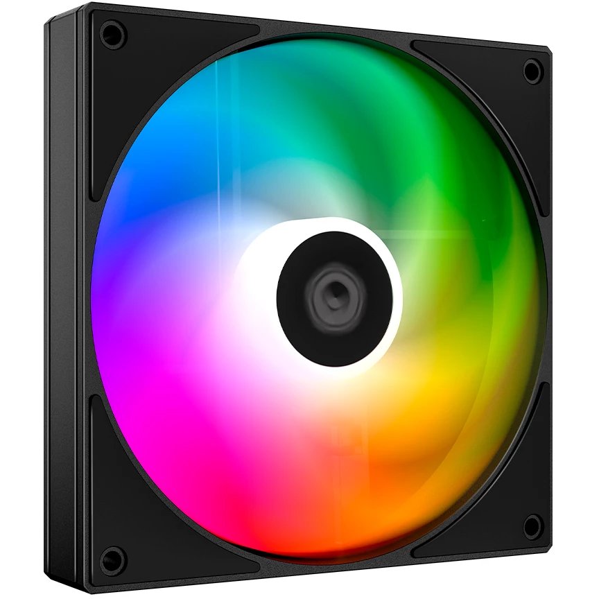 Вентилятор ID-COOLING AS-140-ARGB-K 140x140x25мм (PWM, резиновые углы, черный, 300-1800об/мин, супертихий) Box