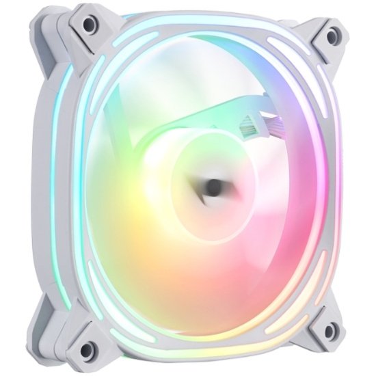 Вентилятор 1STPLAYER FB7 White (FB7-WH) / 120mm ARGB 3pin 5V PWM 4pin 12V 600-1800rpm 45.12cfm 47.2dBA / BULK