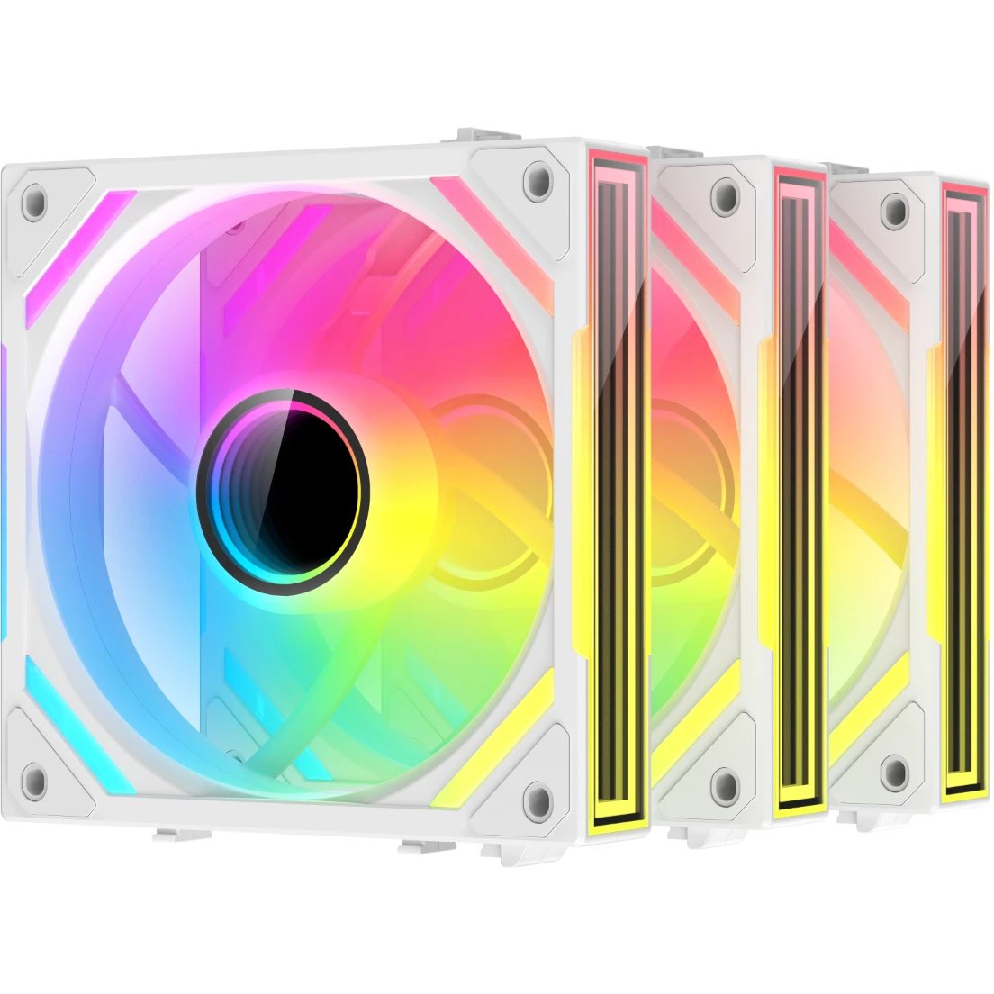 Комплект вентиляторов (3шт) XASTRA FS120W ARGB reverse triple pack (FS120-3WA-SRX-GL) 120x120x25мм PWM, ARGB, Infinity lighting effect., 800-2000 rpm