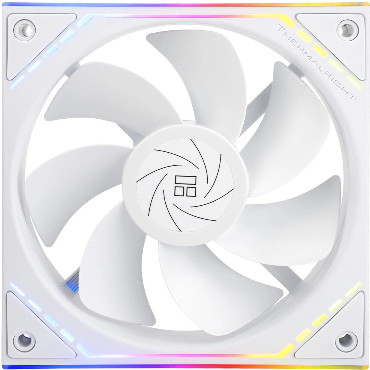 Кулер Thermalright TL-M12RW, Reverse (124x120x25mm, 4-pin PWM, ARGB, 42.6CFM, 23.2dBA, 1500RPM, White)