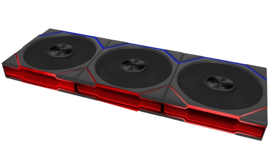 Комплект вентиляторов (3шт.) Lian Li Uni Fan TL Flex 120 Reverse Blade / 12RTL1F3B Black (G9F.12RTL1F3B.R0) / 120x124x28мм (PWM, ARGB, 2300 об/мин)