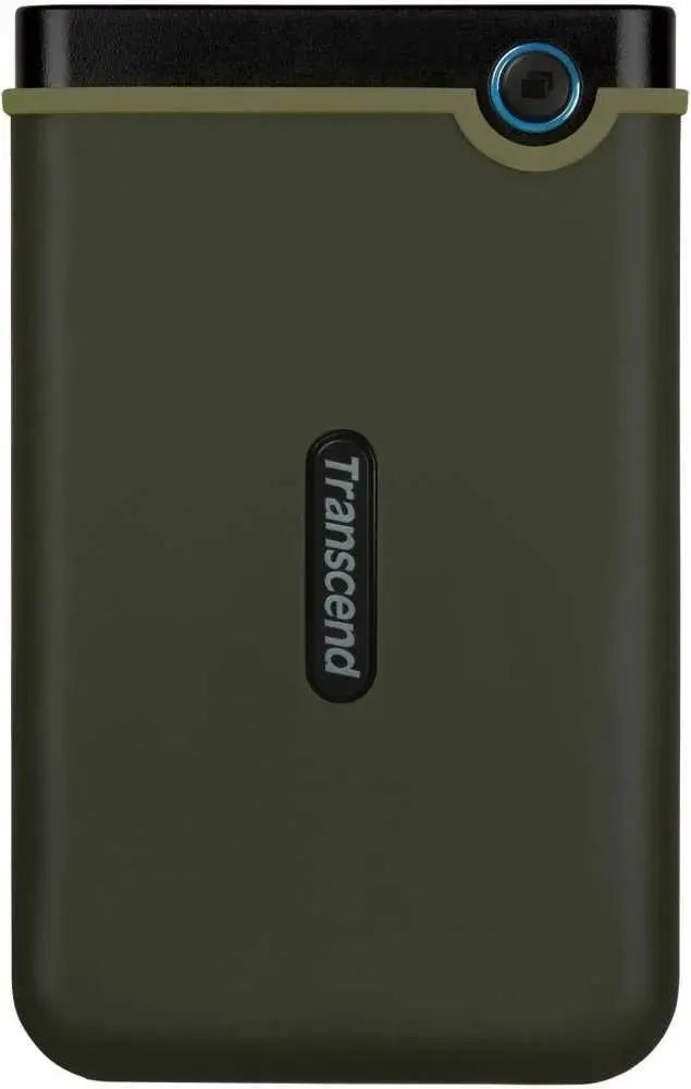 Внешний HDD 2TB Transcend StoreJet 25M3G (TS2TSJ25M3G), 2.5", USB 3.1, резиновый противоударный, Милитари зеленый