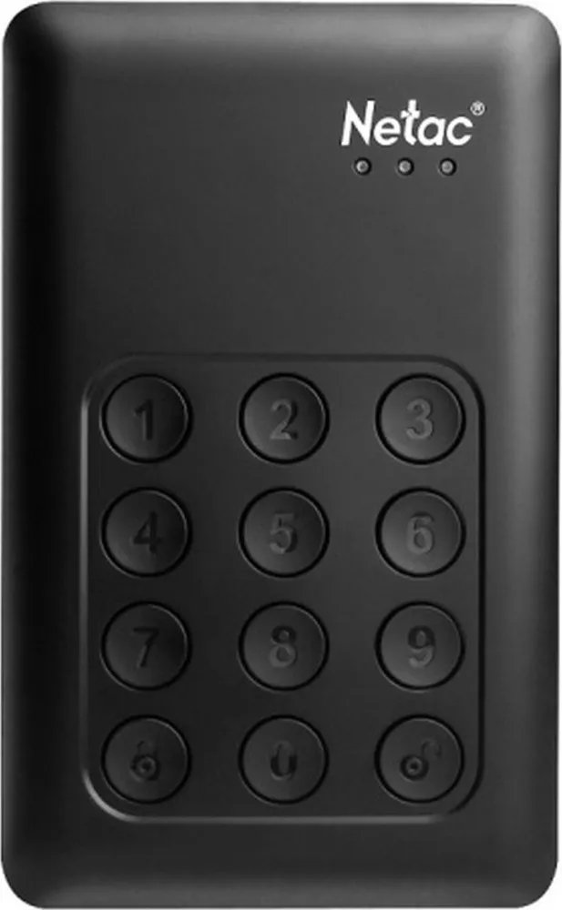 Внешний HDD Netac K390 (NT05K390K-002T-30BK) USB3.0 2TB, Keyboard Encryption, Black