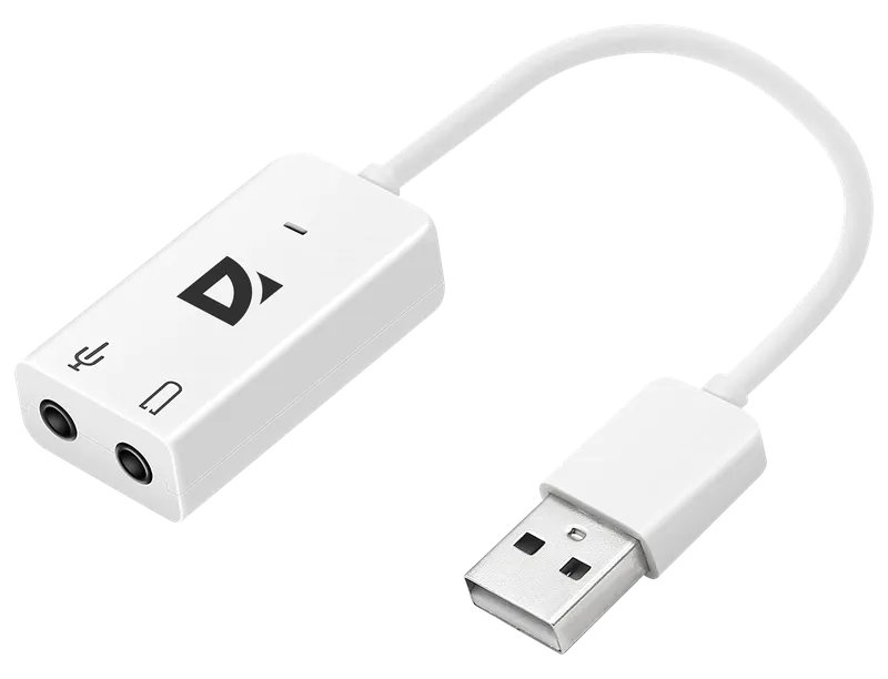 Звуковая карта Defender Audio USB, 2.0 Ch, 16bit/48kHz, plug and play (63002)