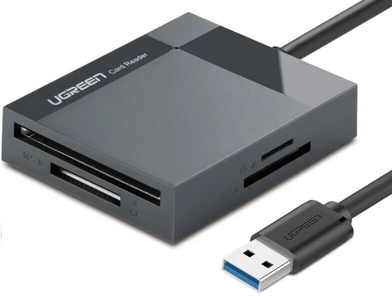 Картридер UGREEN CR125 30333 USB 3.0 All-in-One Card Reader 50cm Grey