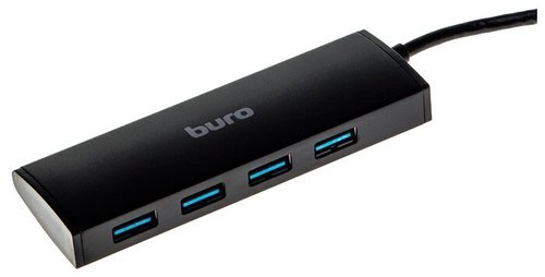 Разветвитель USB 3.0 Buro BU-HUB4-0.5-U3.0 4порт. черный