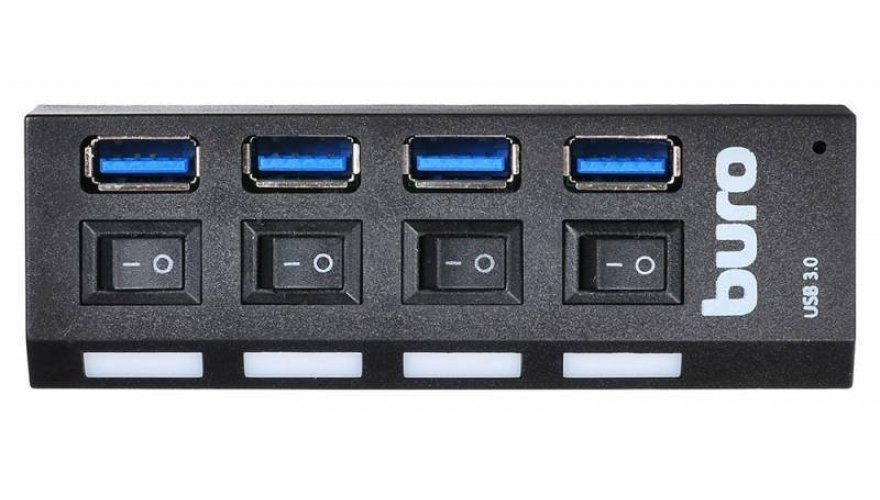 Разветвитель USB 3.0 Buro BU-HUB4-U3.0-L 4порт. черный