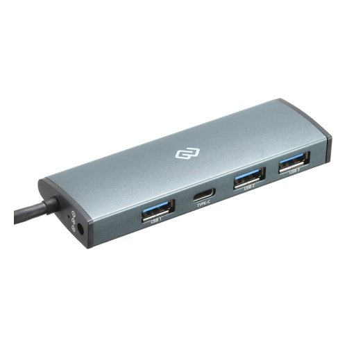 Разветвитель USB-C Digma HUB-4U3.0-UC-G 4порт. серый