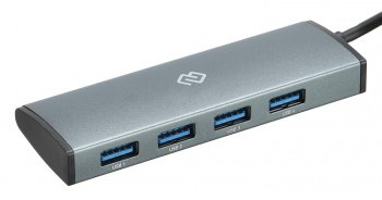 Разветвитель USB-C Digma HUB-4U3.0-UC-S 4порт. серебристый