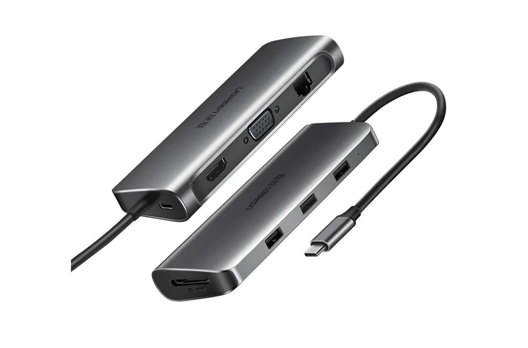 Адаптер UGreen CM179 (40873) USB Type C Multifunctional Adapter серый