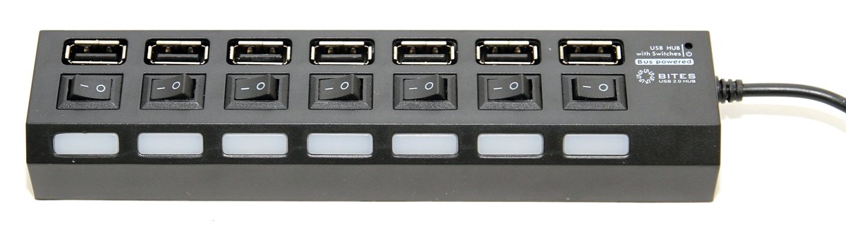Концентратор 5bites HB27-203PBK 7*USB2.0/БП 5В-2А/1M/Black