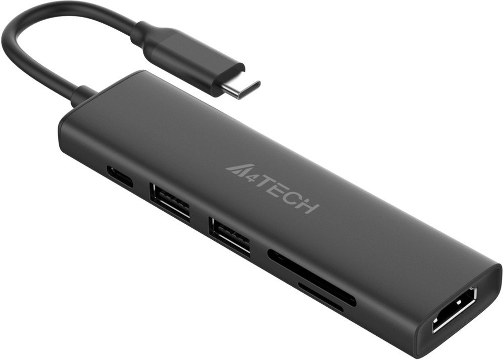 Разветвитель USB-C A4Tech DST-60C 2порт серый