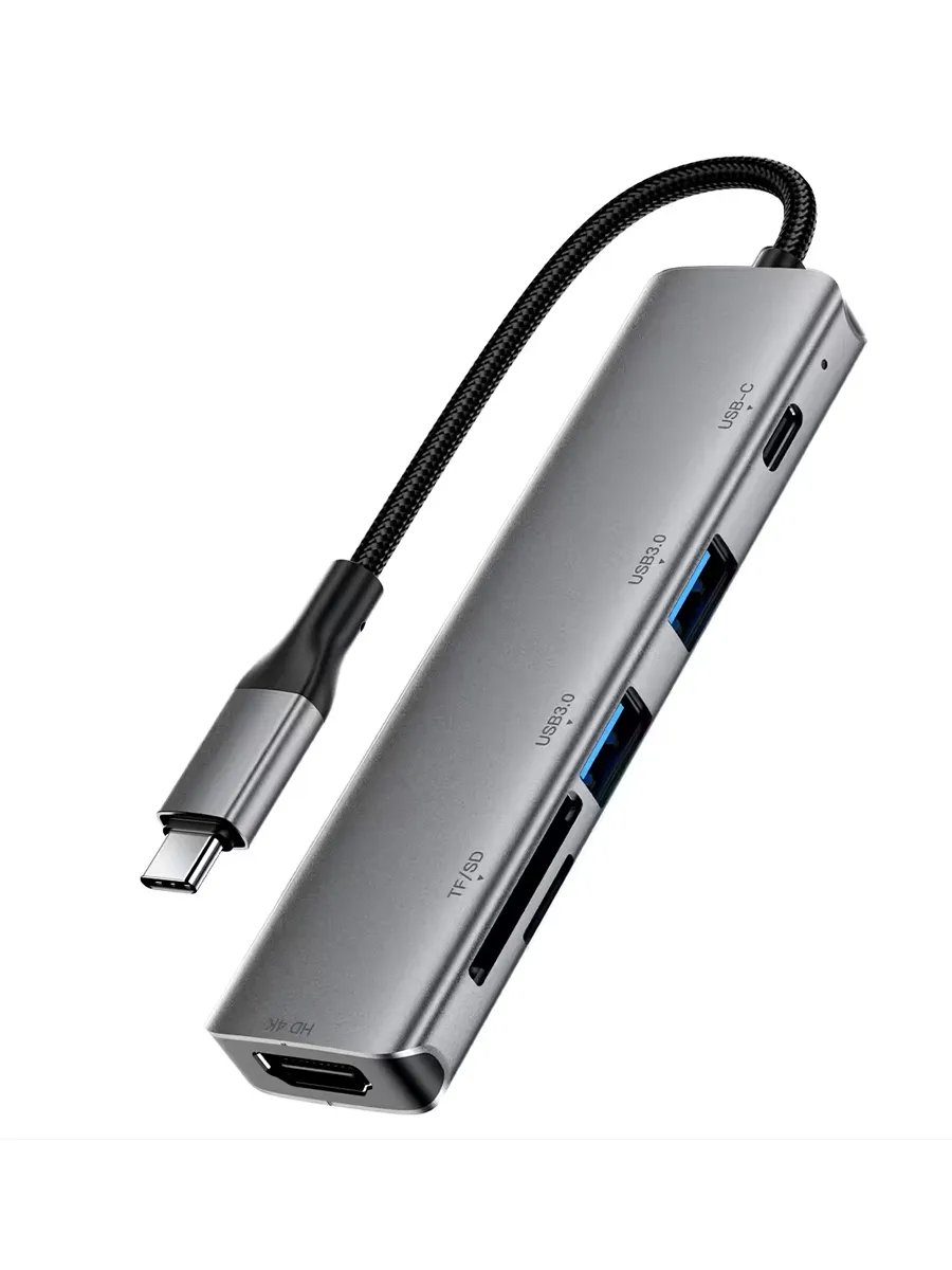 HUB ACEFAST J18 USB-C 6-in-1 docking station metal gray