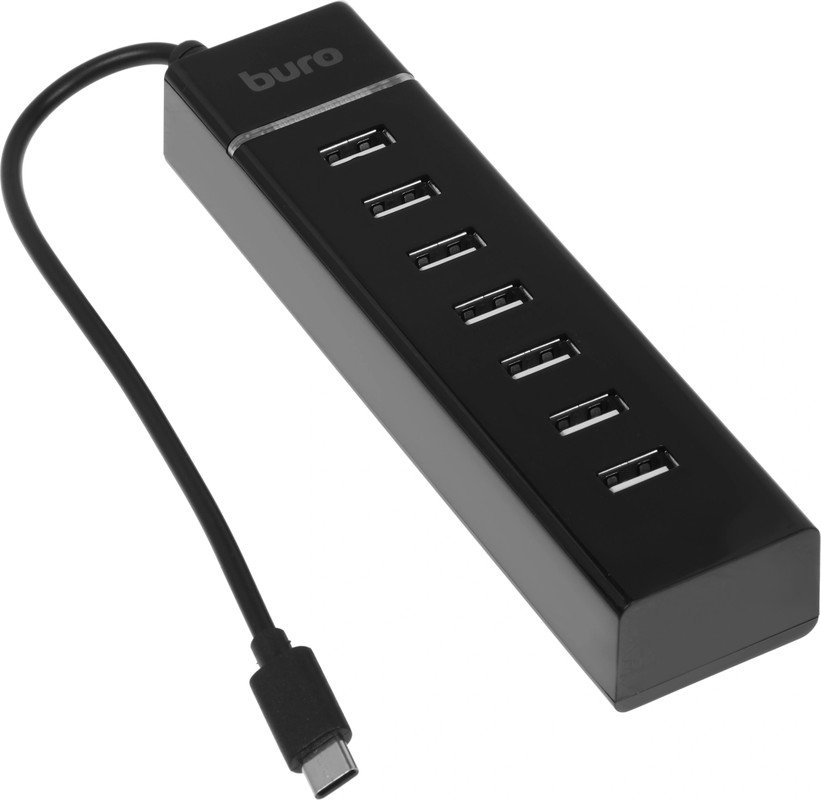Разветвитель USB-C Buro BPH-C-P107 (BU-USBC-HUB-7U2) 7порт черный