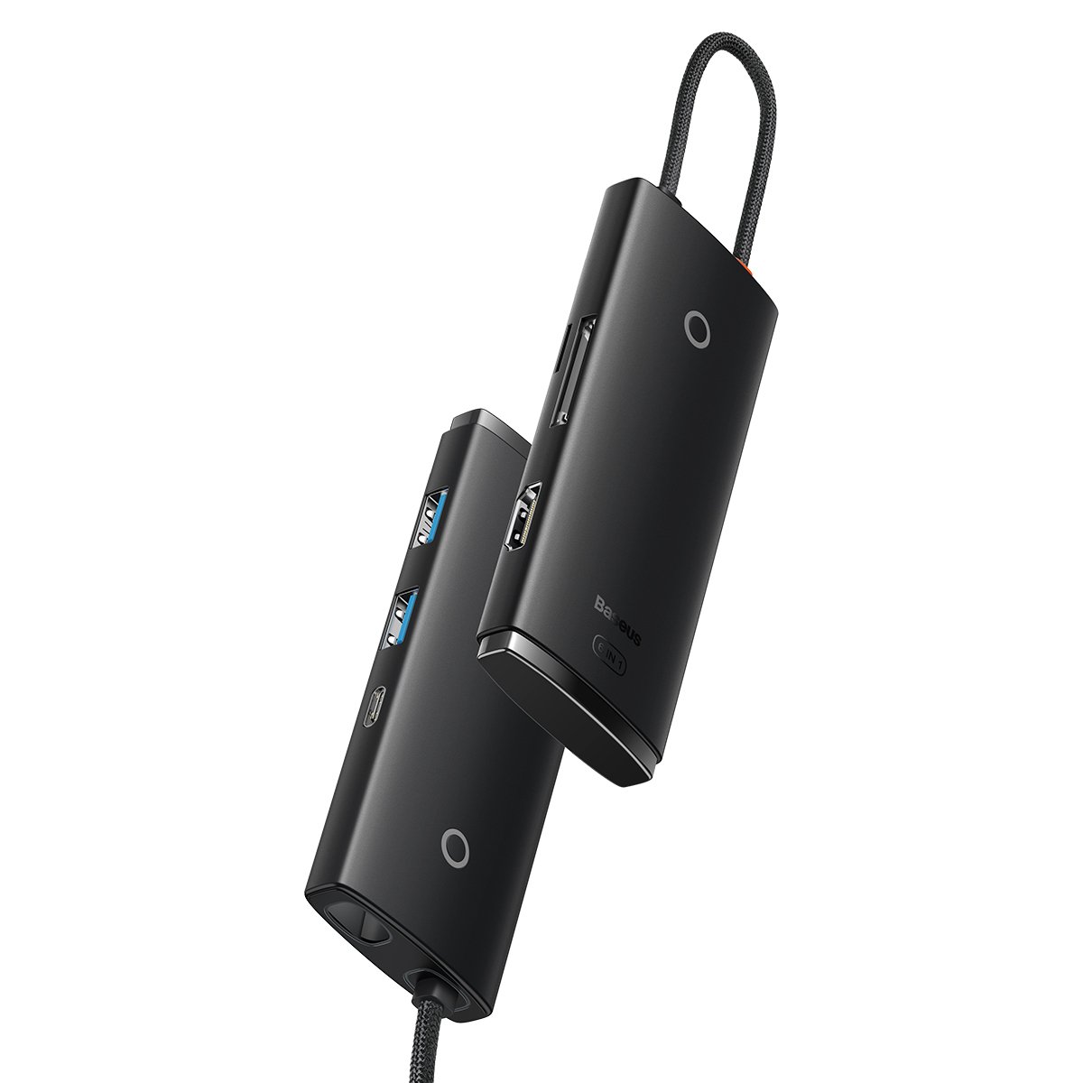 USB Hub Baseus Lite (WKQX050101) 6-Port Type-C HUB Docking Station (Type-C to HDMI+USB3.0*2+PD+SD/TF) Black