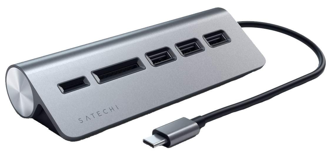 USB-концентратор Satechi ST-TCHCRM Type-C Aluminum USB Hub Micro/SD Card Reader with Black Cable Space Gray