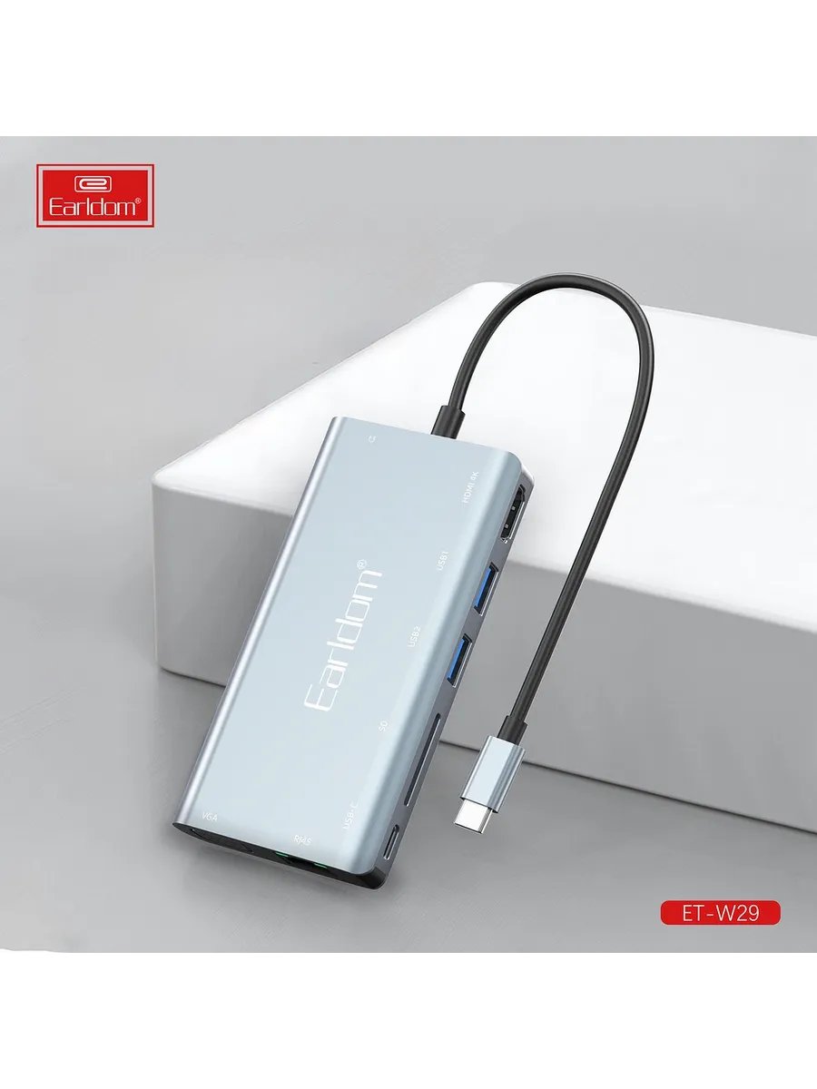 Адаптер Earldom ET-W29 HDTV USB-C серебро
