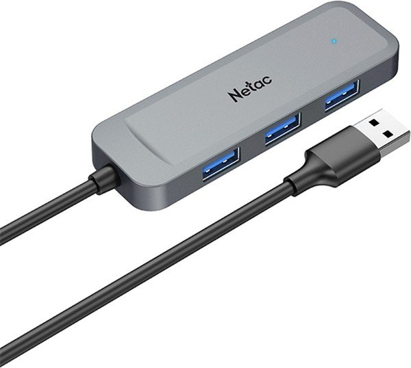 USB-концентратор Netac USB Hub WF11, USB-A to USB3.0*4 (repl. NT08WF11-30GR) (WF11GYCN)