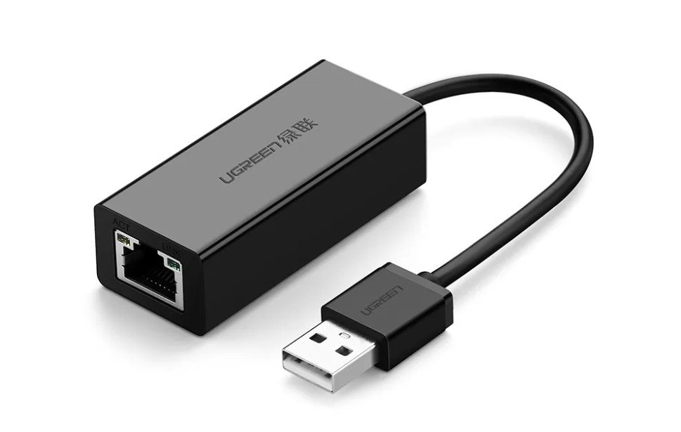 Адаптер UGreen CR110 (20254) USB 2.0 10/100Mbps Ethernet Adapterчерный