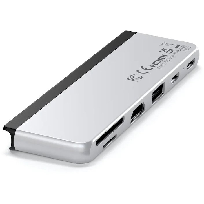 USB-hub Satechi Dual USB-C Hub For Surface Pro 9 Silver ST-HSP9P