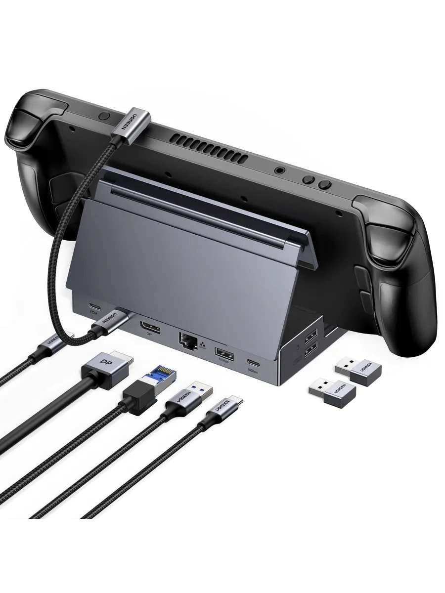 USB Hub UGREEN CM800 (55733) 9-in-1 1*USB-C&1*DP&1*USB-C&3*USB-A& 1*RJ45& 1*SD Card Slot&1*TF Card Slot Hub. Cерый космос