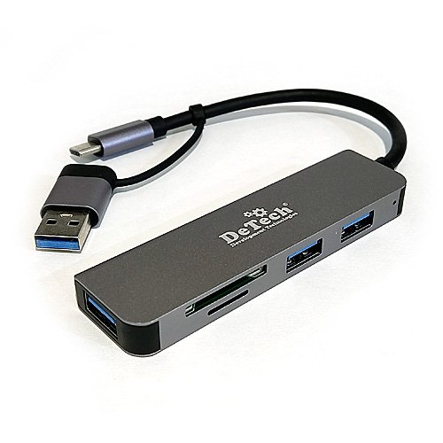 Контроллер DeTech DT-HB380 Type-C/USB3.0 на 3xUSB3.0+SD+TF