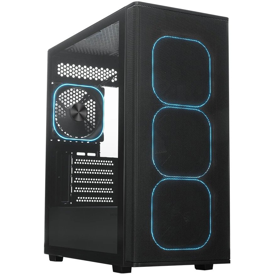 Корпус XASTRA A300M 4ARGB-C6 Black (A300M-4FG12A-C6) mATX/Mesh/ Srewless full-size TG/ 4x120mm FG120 ARGB PWM fans/Argb+PWM HUB 6ports/