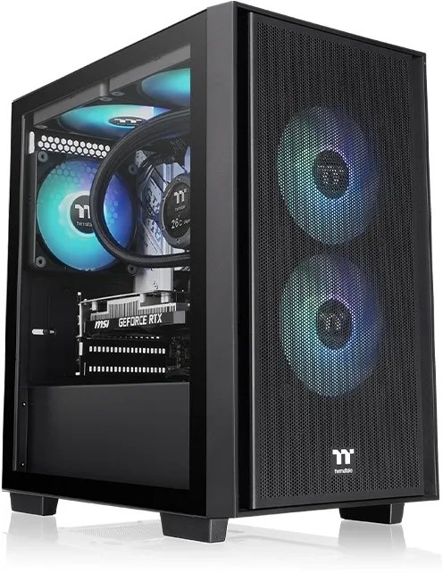 Корпус Thermaltake Versa H16 TG ARGB (ca-1y8-00s1wn-02), mATX, Micro-Tower, без БП, черный