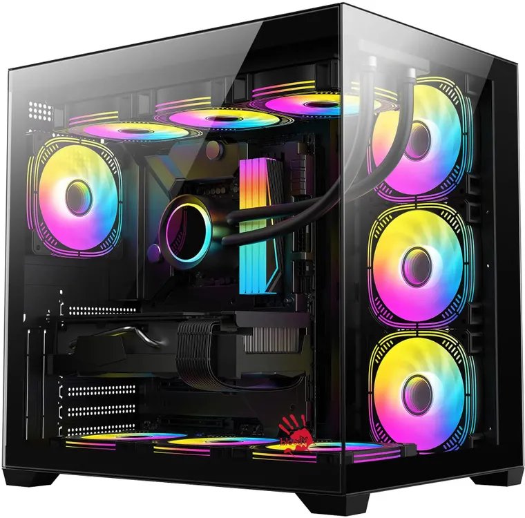 Корпус BLOODY CC-122 (cc-122v2-bk), ATX, Midi-Tower, без БП, черный