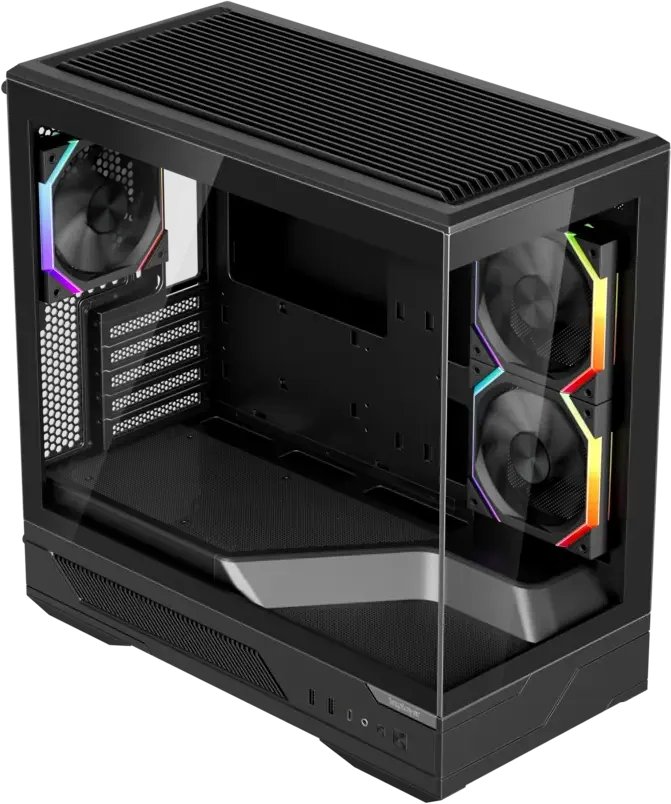 Корпус 1STPLAYER GM6 Black (GM6-BK-2FH7R-1FH7) / mATX / 3x120mm ARGB fans