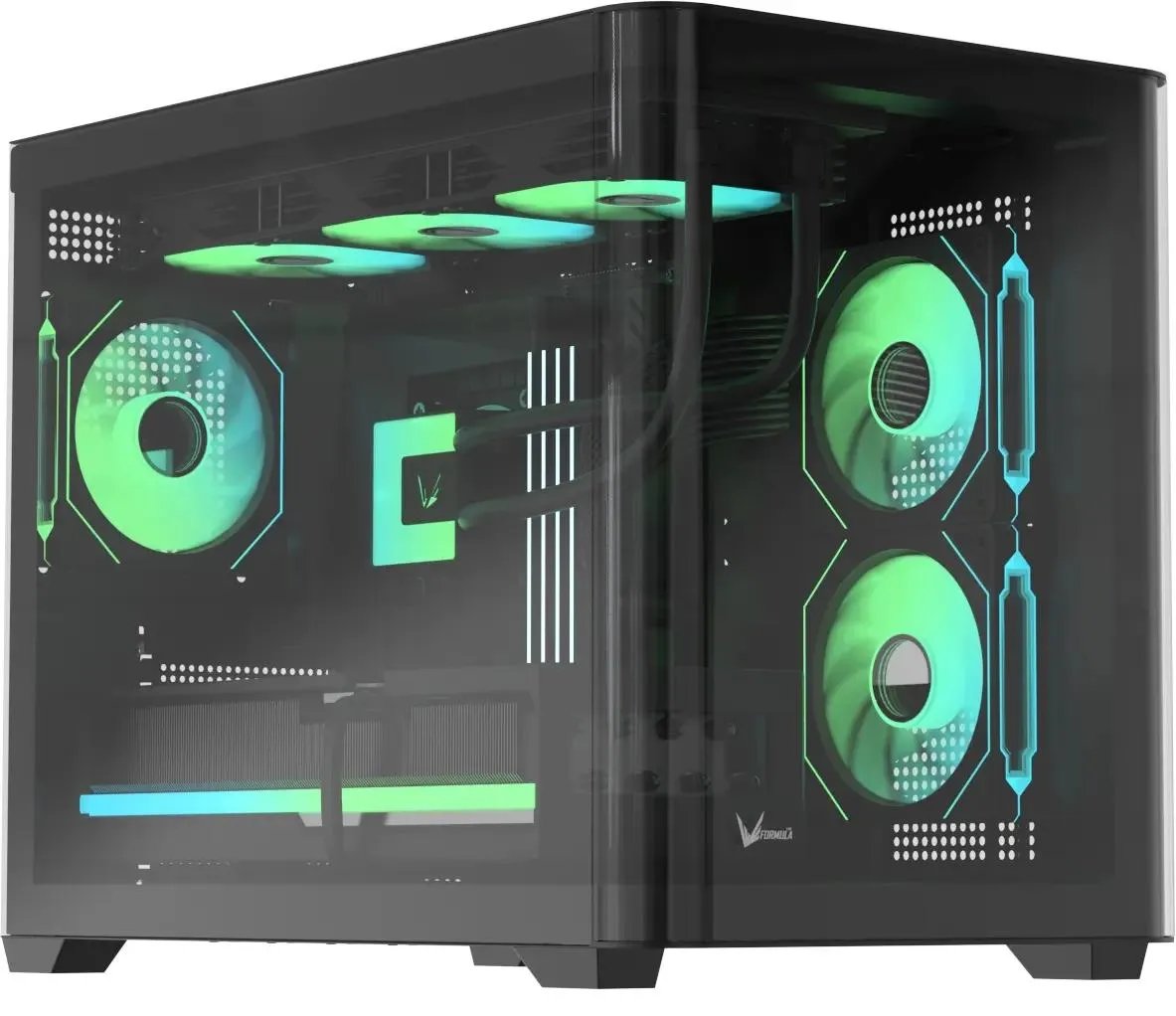 Корпус Formula Crystal U2M Floe, mATX, Mini-Tower, без БП, черный