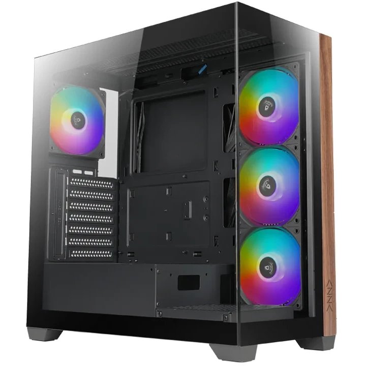 Корпус Azza Neptune черный (CSAZ-491 Neptune) без БП ATX 4x120mm 2xUSB2.0 1xUSB3.0 audio bott PSU