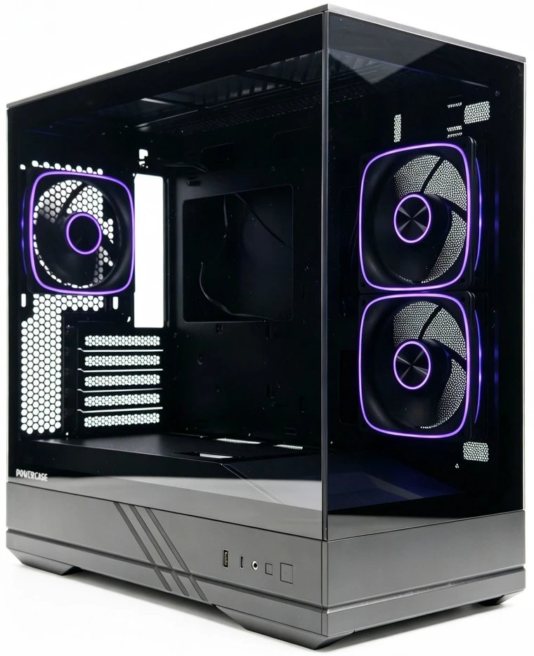 Корпус Powercase GT3 ARGB (CMGT3B-A3), TG, Type-C, 3x 120мм ARGB PWM Fans, чёрный, mATX