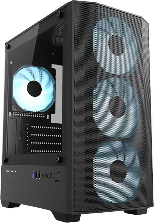 Корпус Accord ACC-195M, mATX, Mini-Tower, без БП, черный